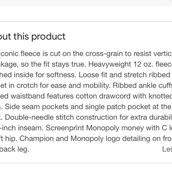 Champion Monopoly Reverse Weave Sweatpants Black small rare euc joggers - Picture 11 of 14